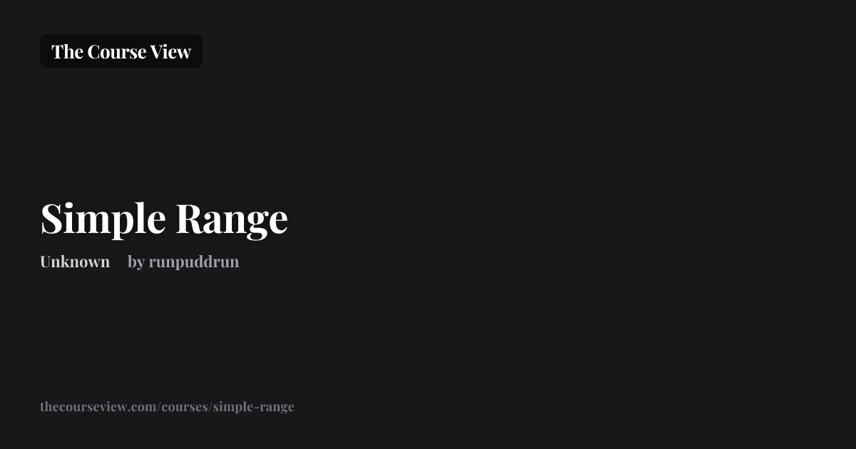 Simple Range — GSPro Course Details | The Course View