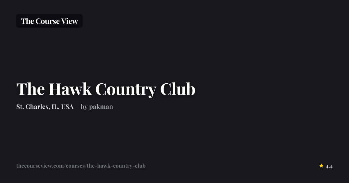 The Hawk Country Club — GSPro Course Details | The Course View