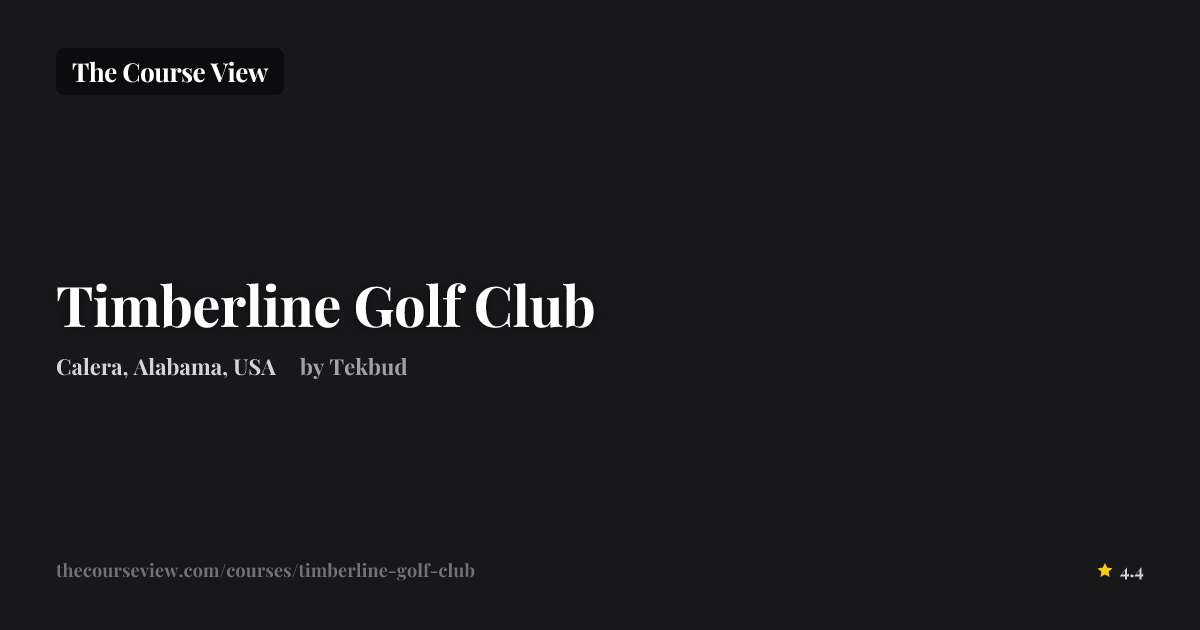 Timberline Golf Club — GSPro Course Details | The Course View
